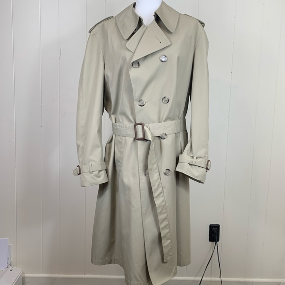 Vintage London Fog Belted Trench Coat Sz L - Picture 1 of 6